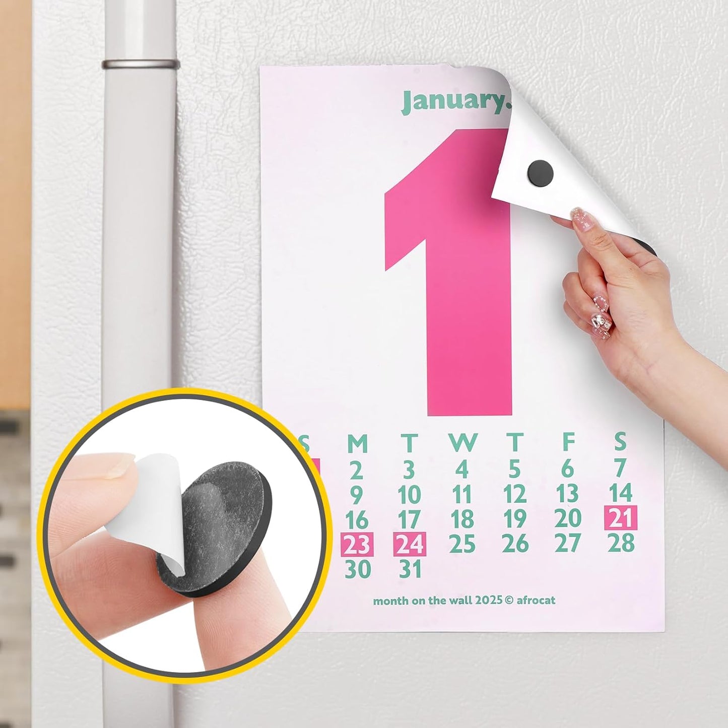 105 Pcs Round Magnets with Adhesive Backing, Flexible Self Adhesive Magnets for Crafts, Small Sticky Magnetic Dots for Hanging & Organizing Light Objects, Magnets for Whiteboard, Fridge, DIY