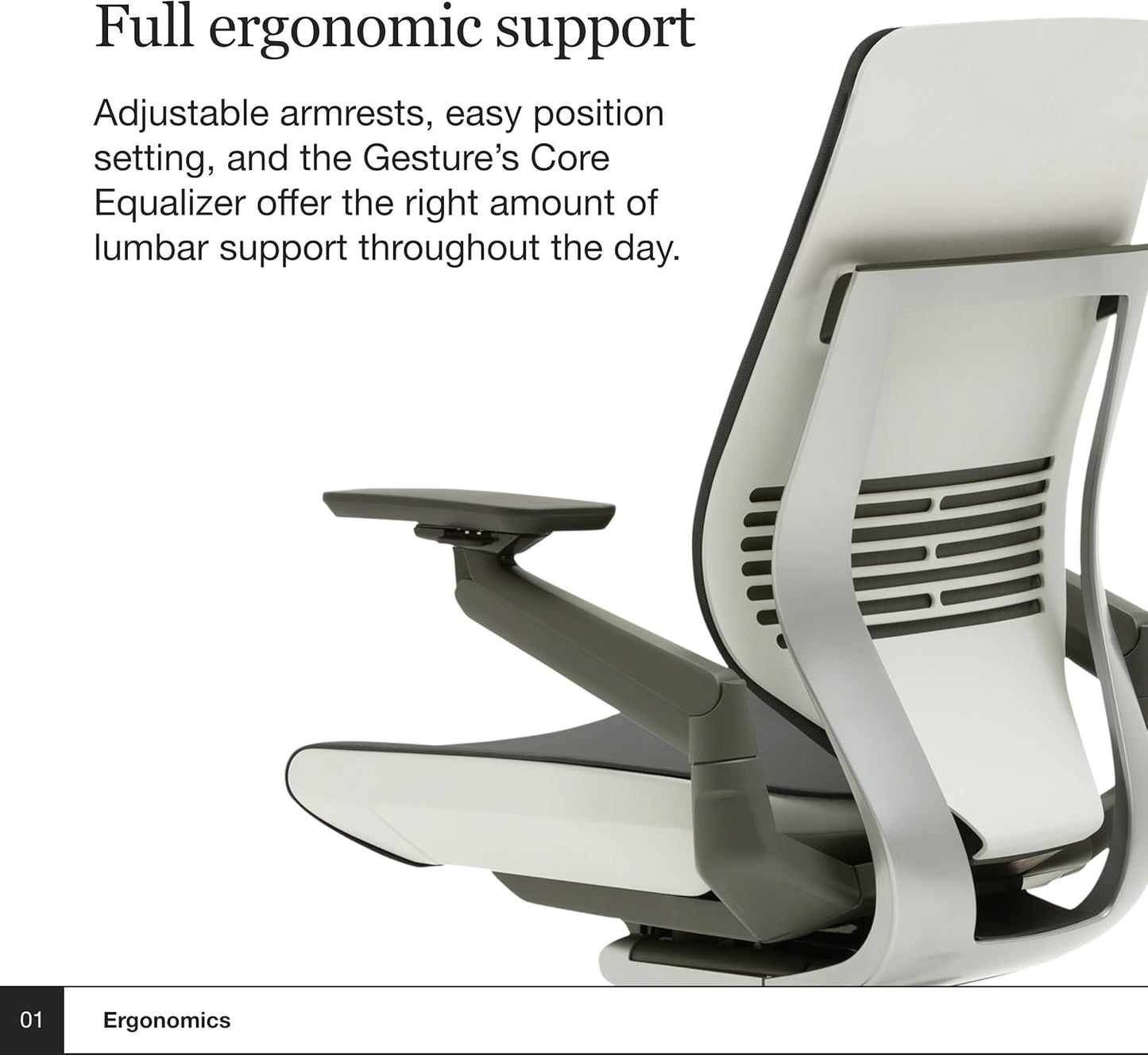 Steelcase Gesture Office Chair - Ergonomic Work Chair with Wheels for Carpet - Comfortable - Intuitive-to-Adjust for Desk - 360-Degree Arms - Nickel Gray Fabric