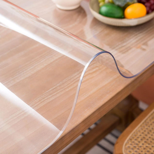 Clear Table Cover Protector, 54 x 96 Inch Table Protector for Dining Room Table, 1.5mm Thick Clear Plastic Table Cover, Table Pad Mat for Kitchen, Writing Desk Pad for Desktop