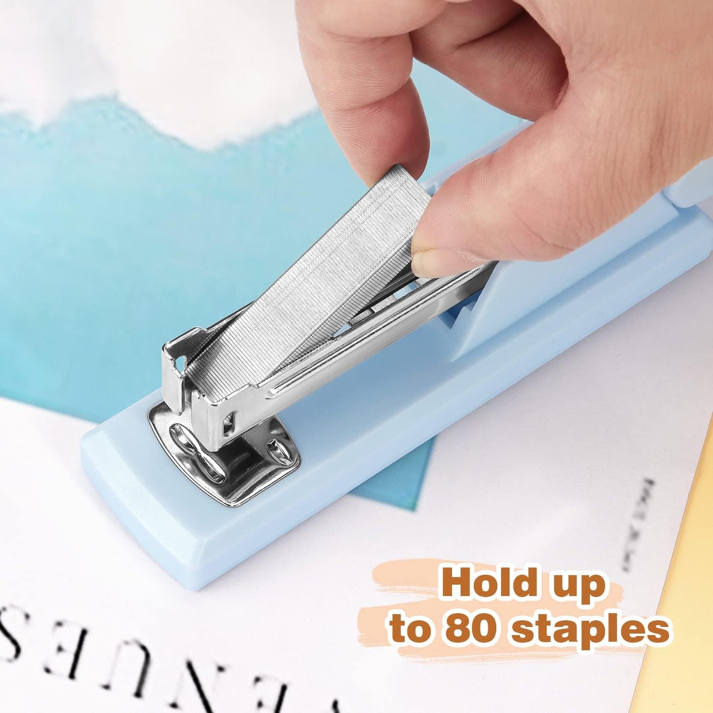 Tamaki Stapler, Office Stapler, Small Staplers for Desk, Blue