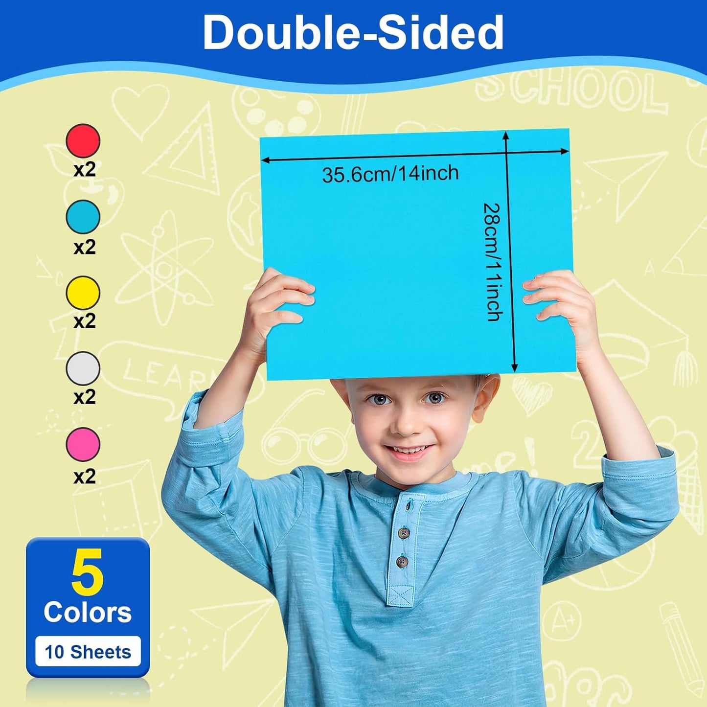 10 Pcs 11" x 14" Colored Poster Board Paper ROOKEA Colorful Poster Board Bulk 230 Gsm Thick Blank Smart Vision Boards for School Arts Craft Projects Drawing Scrapbooking Graphic