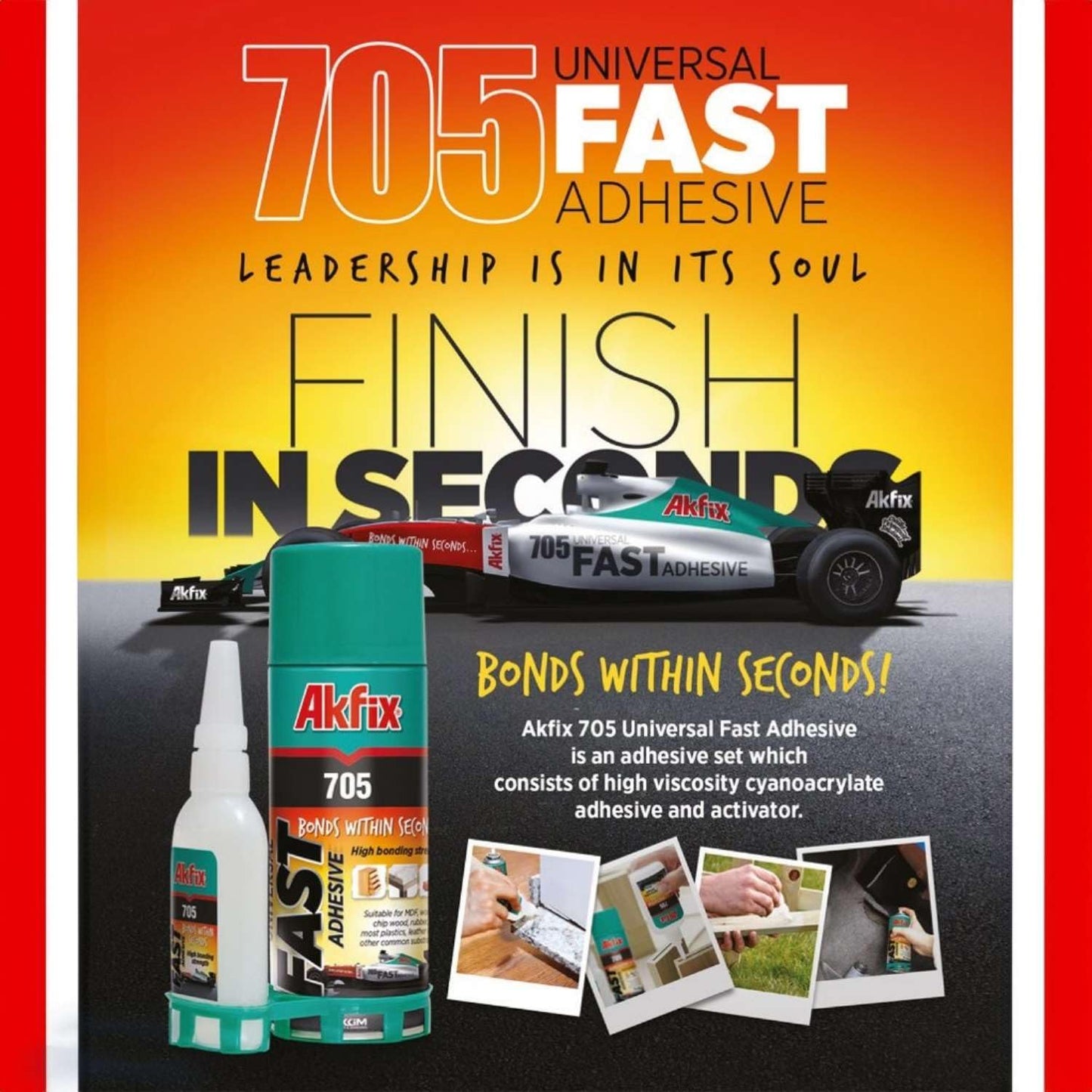 Akfix - GA055 705 Fast Adhesive CA Glue (0.7 oz.) with Activator (3.38 fl oz.) [Clear Super Glue Adhesive and Accelerator Spray]