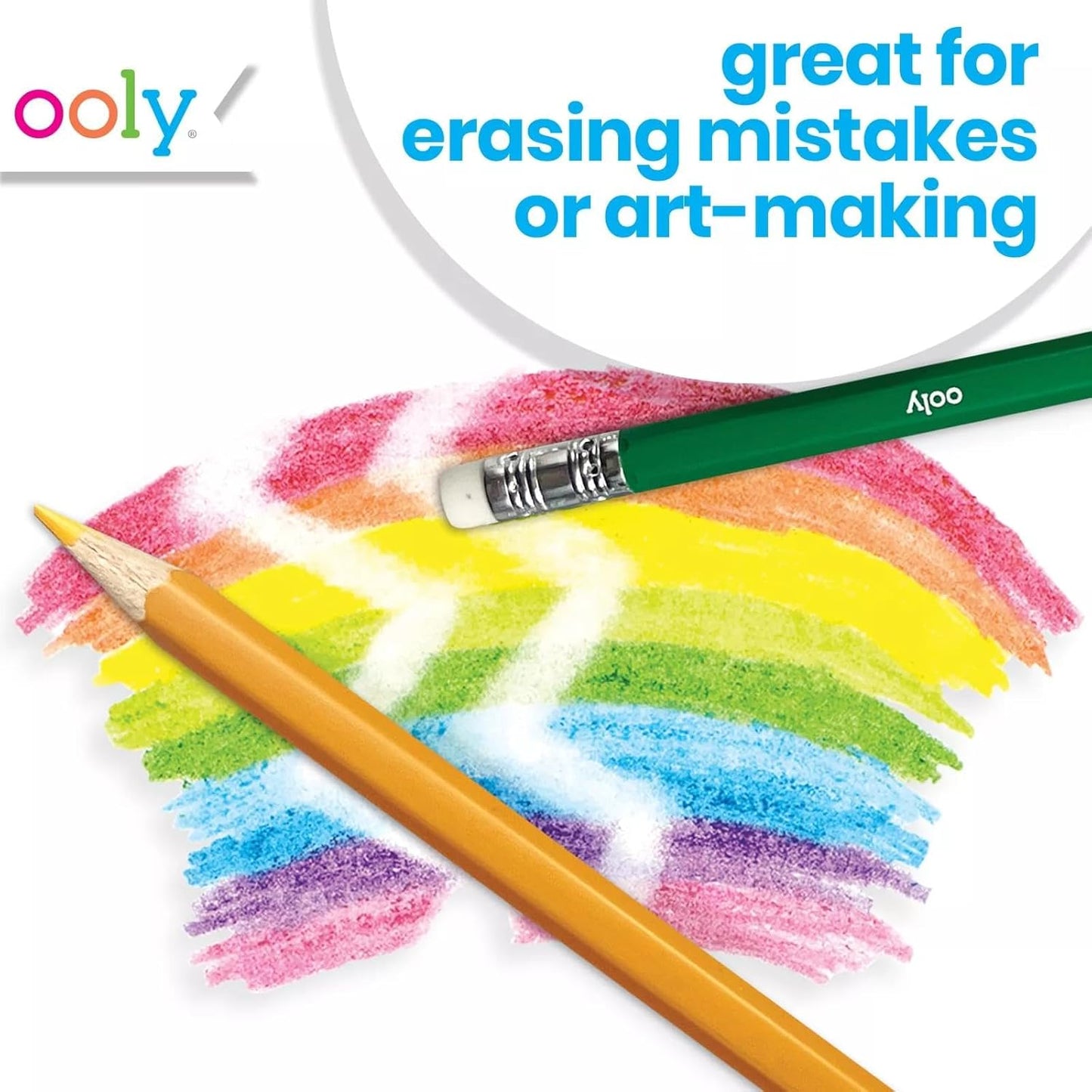Ooly UnMistakeAbles Erasable Colored Pencils Set of 12, Stress and Mess Free Marker Pack, Drawing & Coloring Pencils for Kids and Adults,Colorful Back to School Supplies for Arts and Crafts