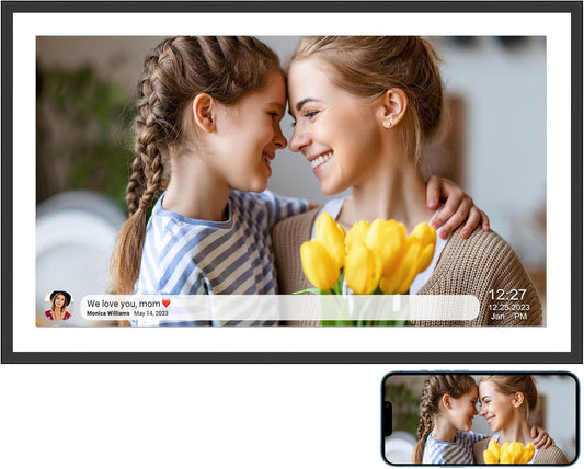 SSAWIFIFRAME Digital Picture Frame,32GB FHD IPS Touch Screen,Large 15.6 inch WiFi Smart Photo Frame,Share Photos/Videos Instantly via Free APP,Suitable for Birthdays and Christmas