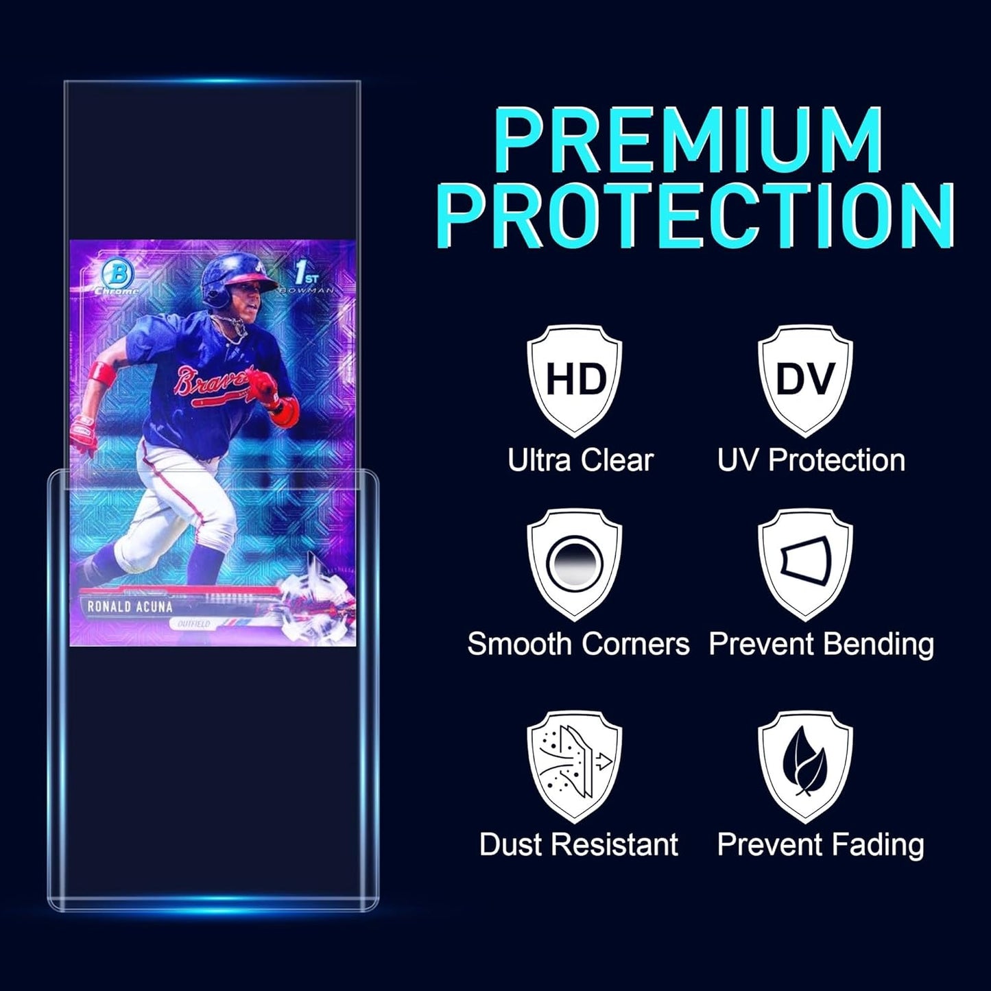 JohnBee Card Sleeves - 3"x4" Hard Plastic Top Loaders for Cards - Trading Card Sleeve & Baseball Card Holder - Premium Topload Ablum Photocard Holder for Sports, Game & Kpop Cards (500Soft+500Hard)