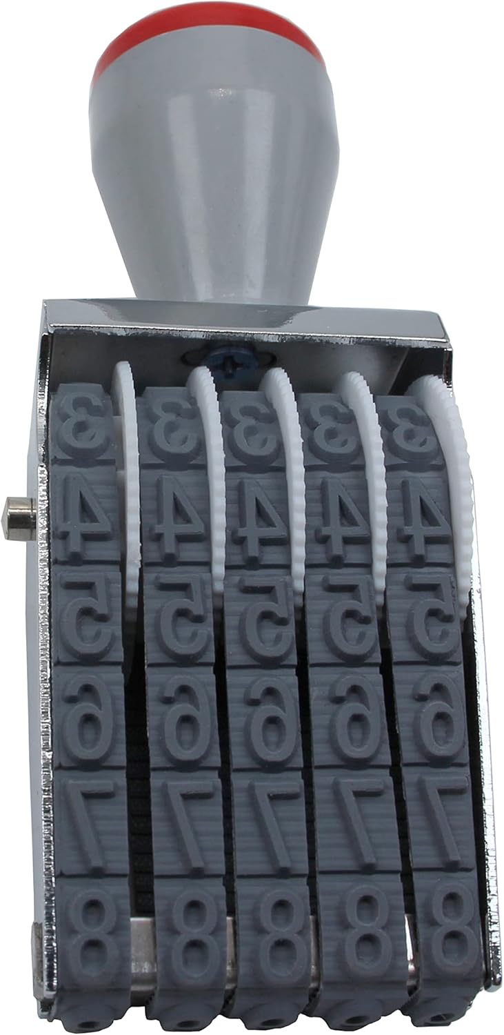 5 Digits Number Stamps,Roller Stamp Personalized Number Stamps 0-9 Symbol Rolling Wheel Stamp Multi-Function DIY Scrapbooking Ink Stamps