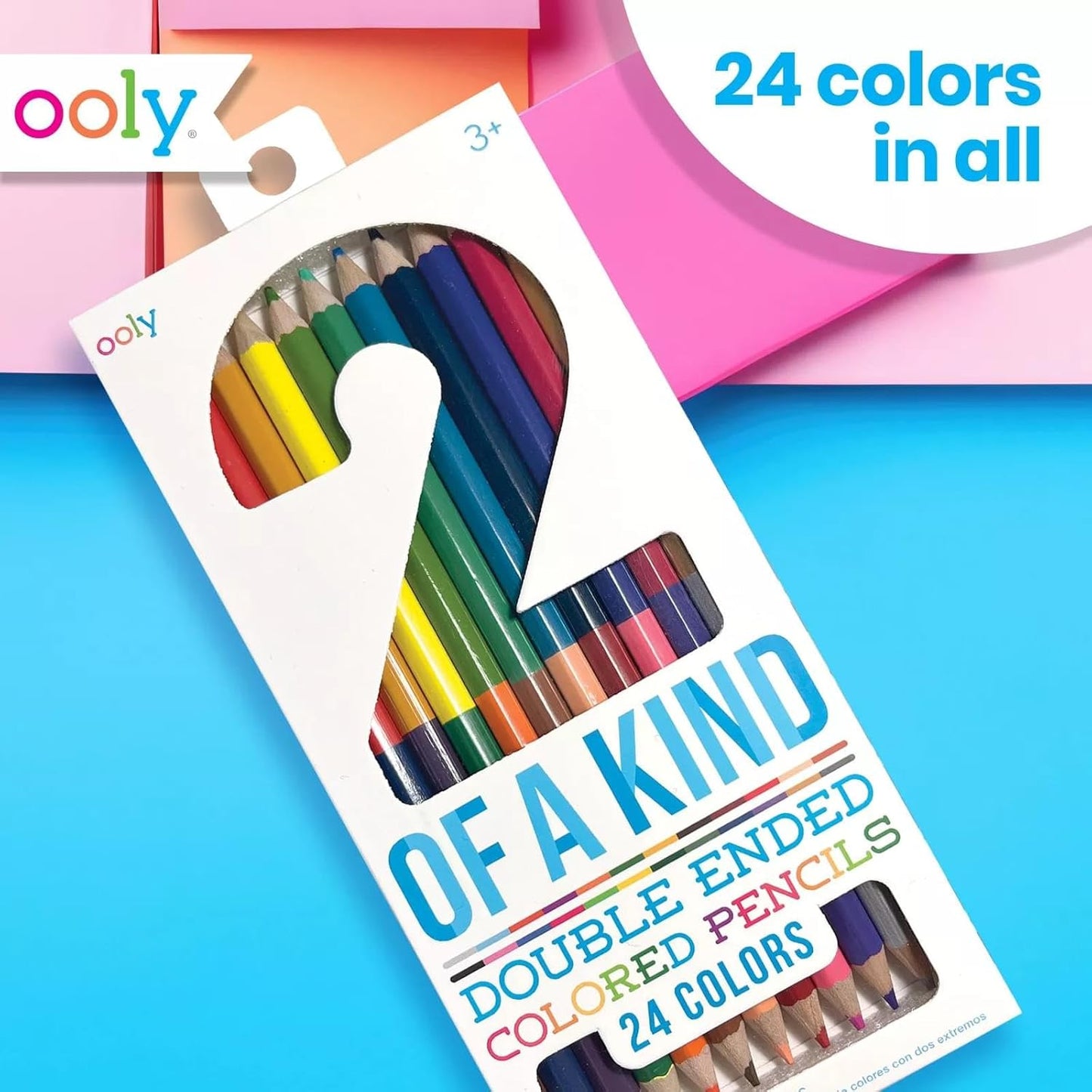 Ooly Double-Ended Colored Pencils, Set of 12 with 24 Colors, Drawing & Coloring Pencils for Kids and Adults, Colorful Back to School Supplies for Arts and Crafts, Double-Ended