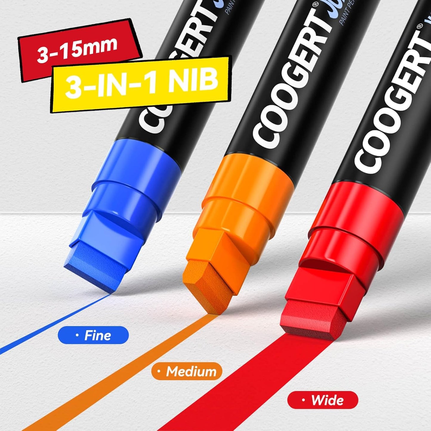 12 Vibrant Colors Jumbo Poster Markers, 15MM Thick Permanent Acrylic Graffiti Markers, Wide Tip Paint Marker for Canvas, Posters Board, Fabric, Window, Wood, Teachers,Banner painting supplies