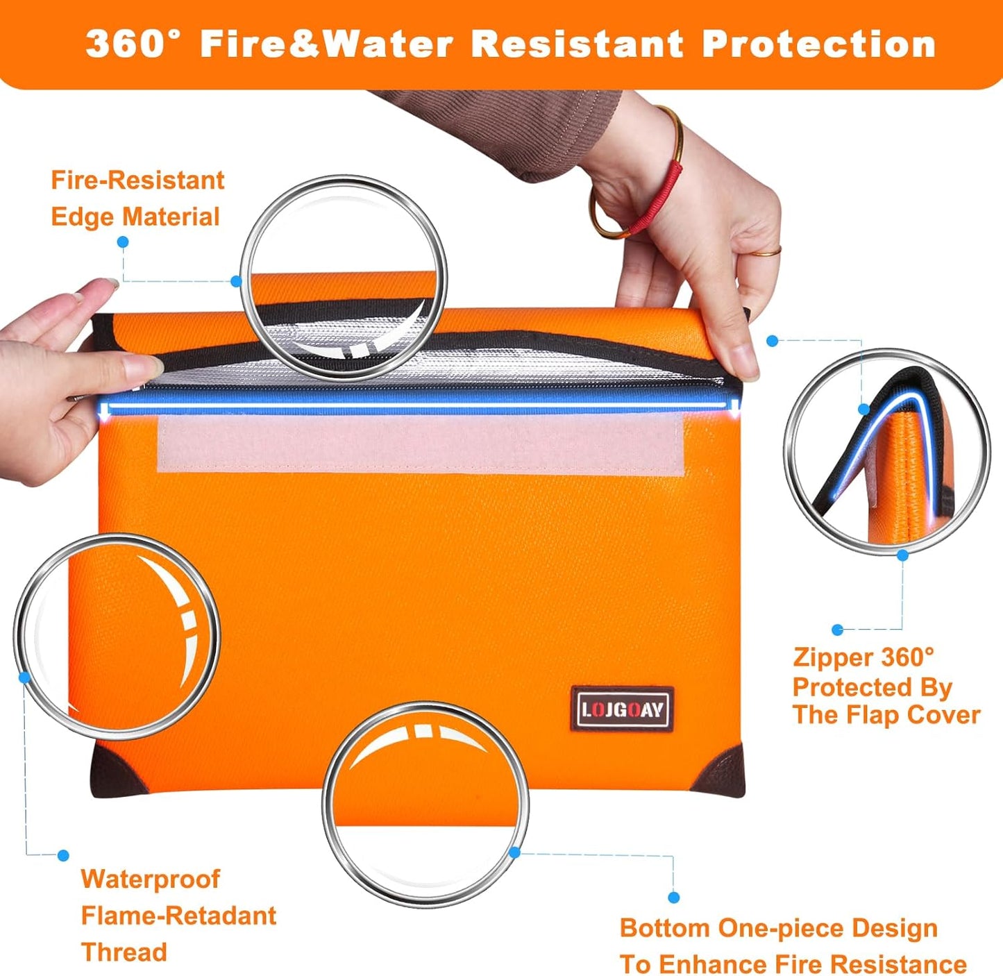 fire proof bag orange A5