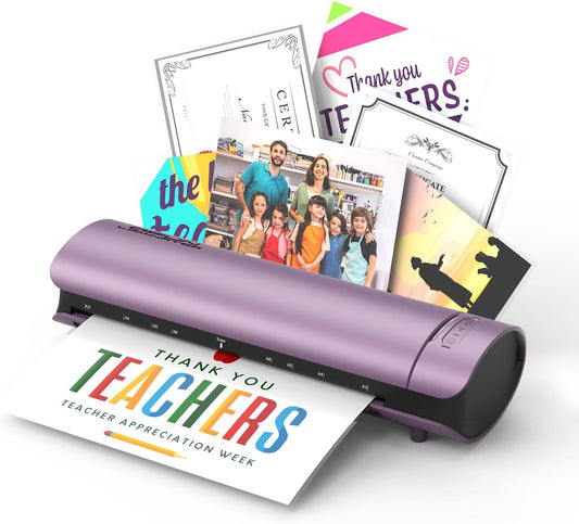 Office Presentation Laminator Machine 11x17 with Laminating Sheet A3/A4/A5, 3/5 Mil Thermal Cold Laminating Machine 13 inch Wide, 60s Warm-Up Lamination Machine, Personal Laminate Machine (Purple)