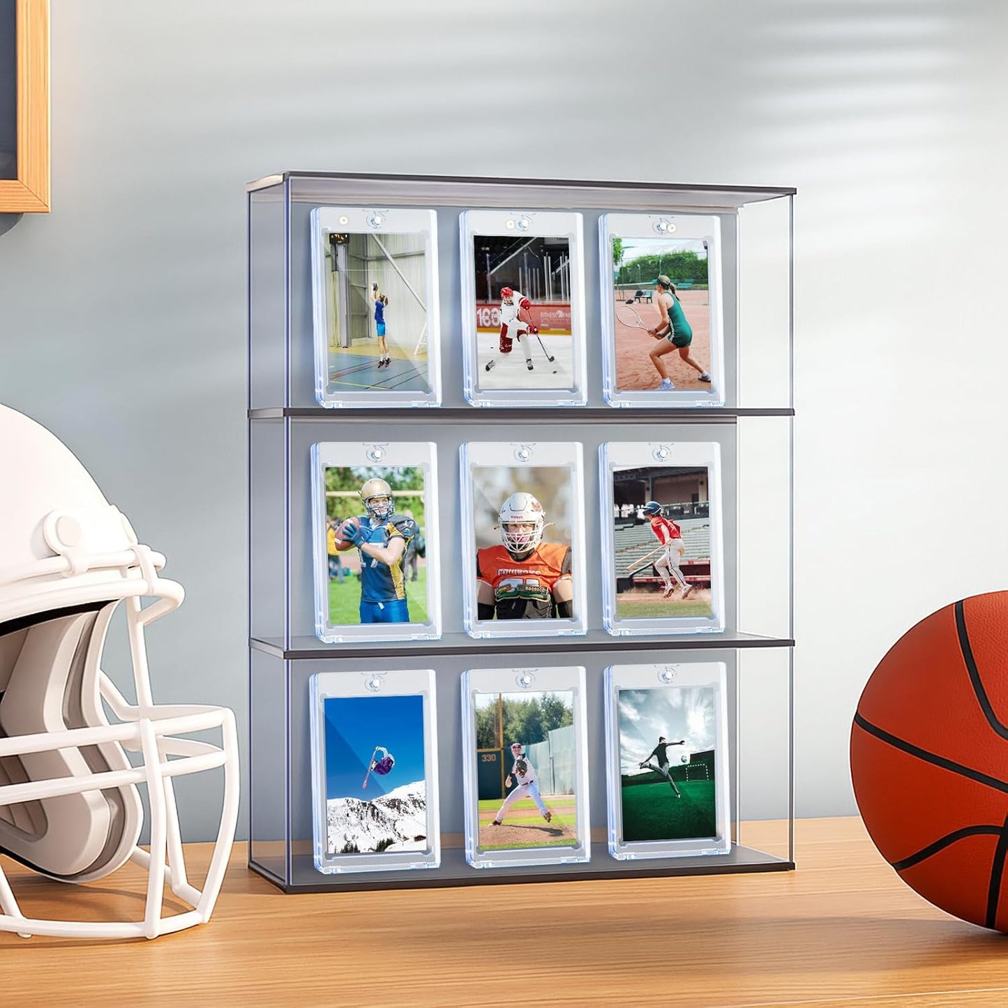 24ct Magnetic Card Holder for Trading Cards, 35 PT Clear Trading Card Sleeves, Hard Plastic Baseball Card Protectors, for Collectible, TCG, MTG, YUGIOH, Football, Sports Cards