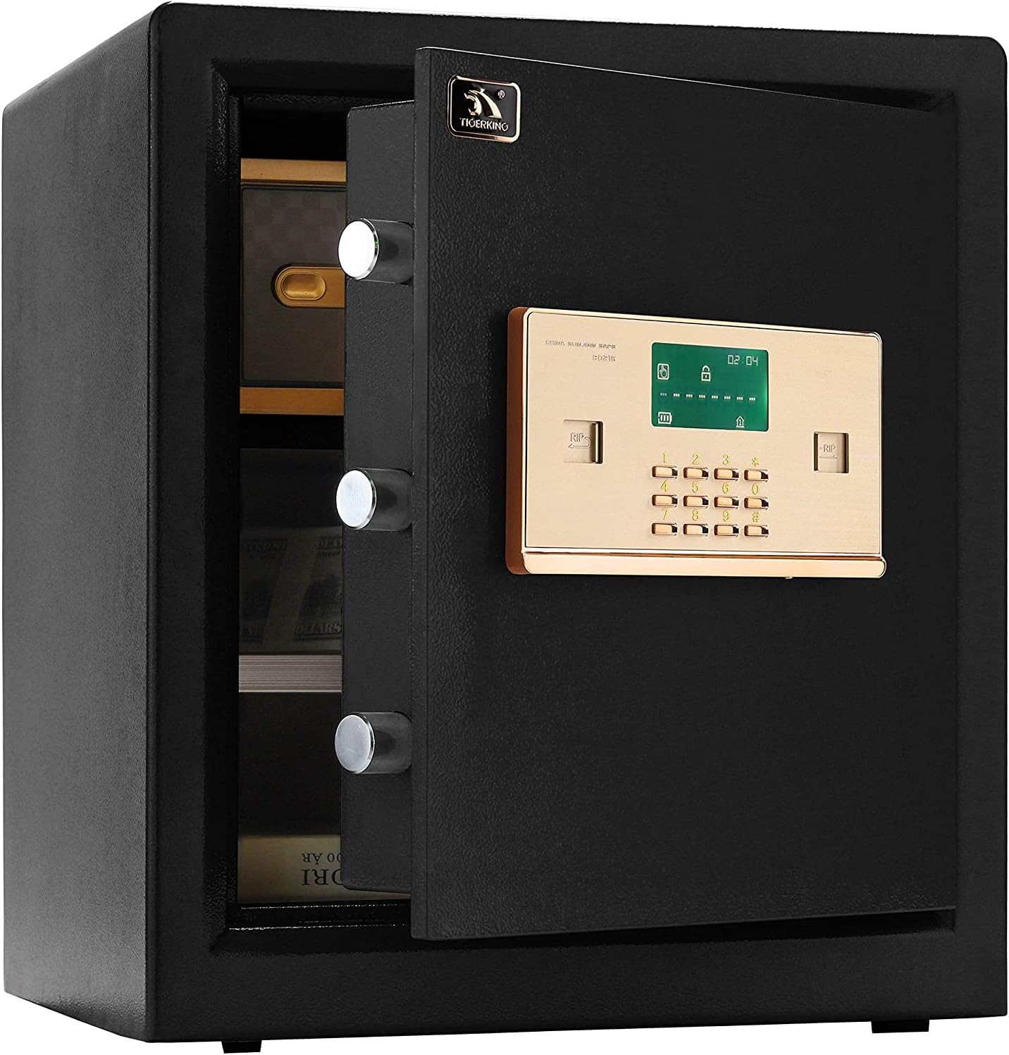 TIGERKING Safe Box,1.5 Cubic Feet Big Home Safes with Digital Lock for Home and Office