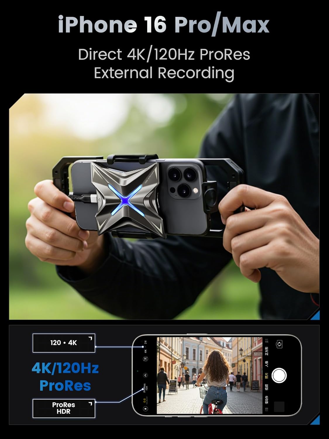 MOVE SPEED Magnetic 1TB Portable External SSD - 2000MB/s USB-C 3.2x2, PS5/PC/Smartphone Compatible Portable Drive, Compact Durable Storage for Gamers & Creators