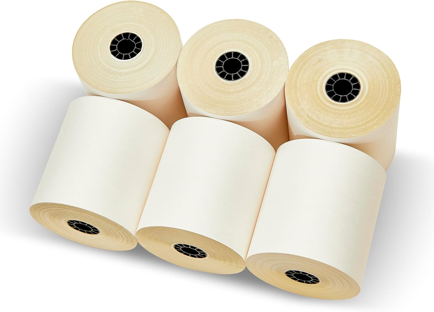 3" X 95' Two Ply Carbonless Rolls Compatible with Most Restaurant Kitchen Printers. (White/Canary - Pack of 50)