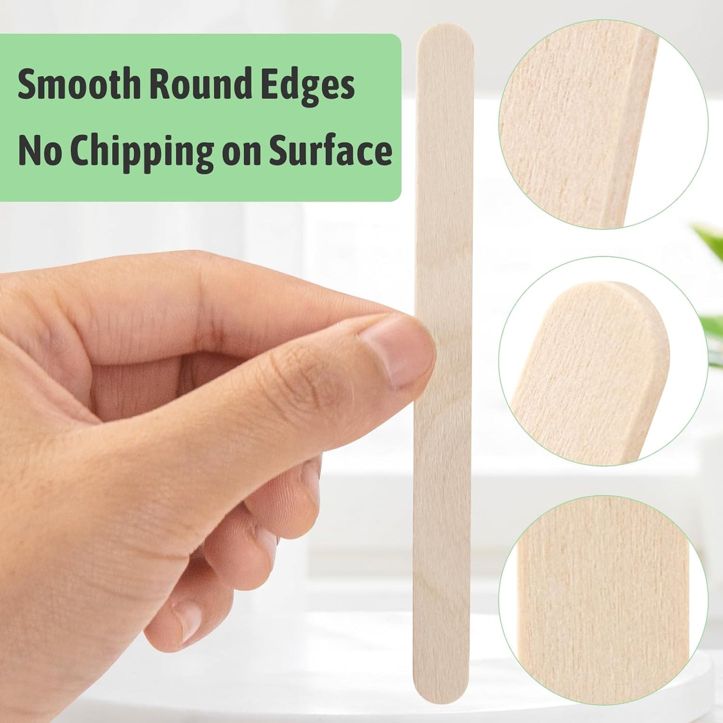 WISYOK 2400 Pcs Wooden Popsicle Sticks for Crafts, 4.5 Inch Wooden Craft Sticks, Lollipop Sticks, Treat Sticks Ice Cream Sticks for Creative Designs or DIY Craft, Home Art Projects