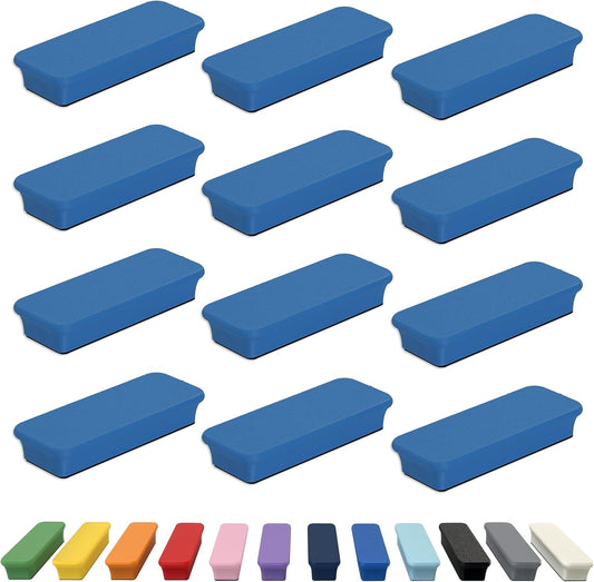 Glassboard Studio Mega Magnets - Neodymium - Heavy Duty, Colorful, Ergonomic, Ideal for Crafting, Quilting, and as Magnetic Knife Holders (12, Cobalt Blue Bar)