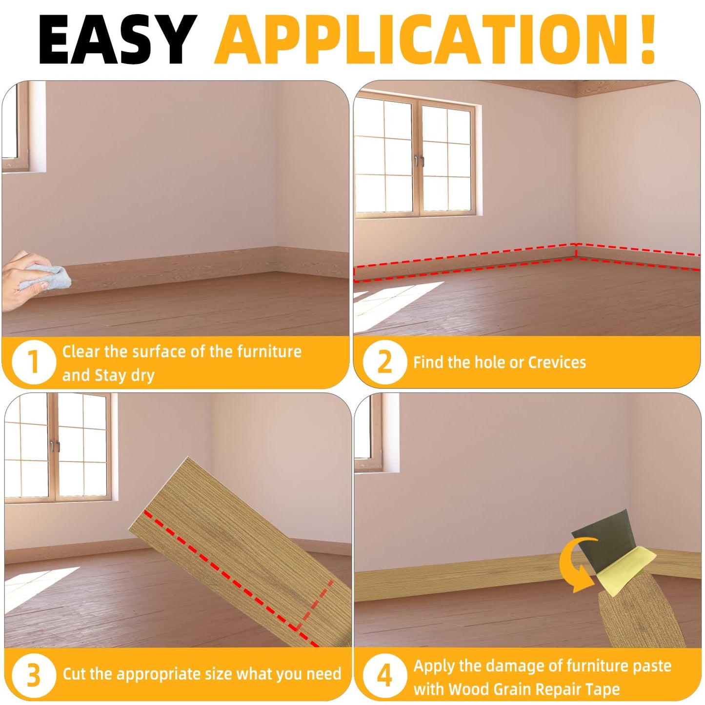 GSCIT Club Oak Wallpaper, 15.7 inch X 15ft Self Adhesive Wood Grain Repair Tape Patch for Tables, Chairs, Baseboards, Doors, Windows, Floors, Handicraft DIY.