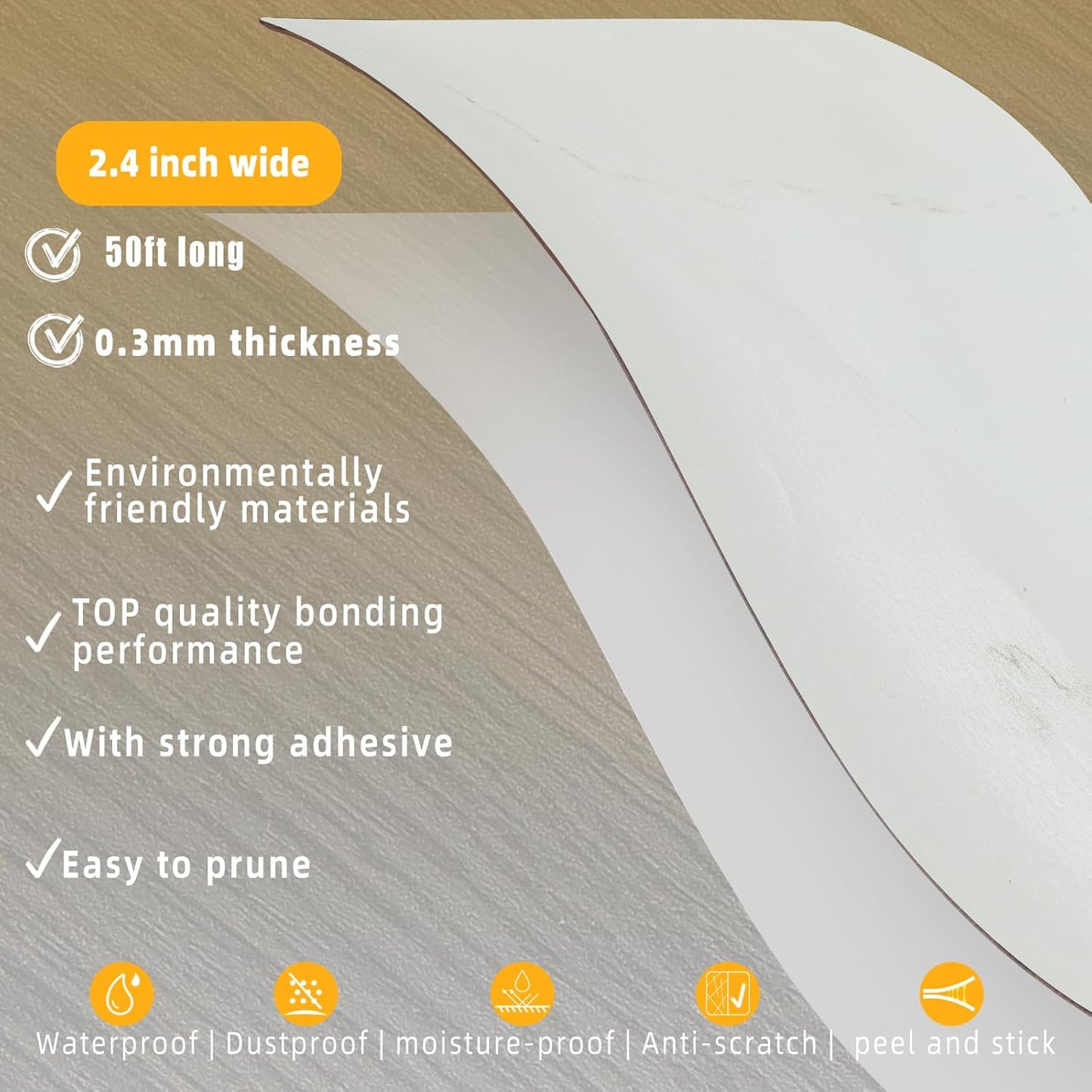 GSCIT Club Wood Grain Repair Tape, 2.4 inch X 50ft Self Adhesive Marble Grain Repair Patch for Tables, Chairs, Baseboards, Doors, Windows, Floors, Handicraft DIY.