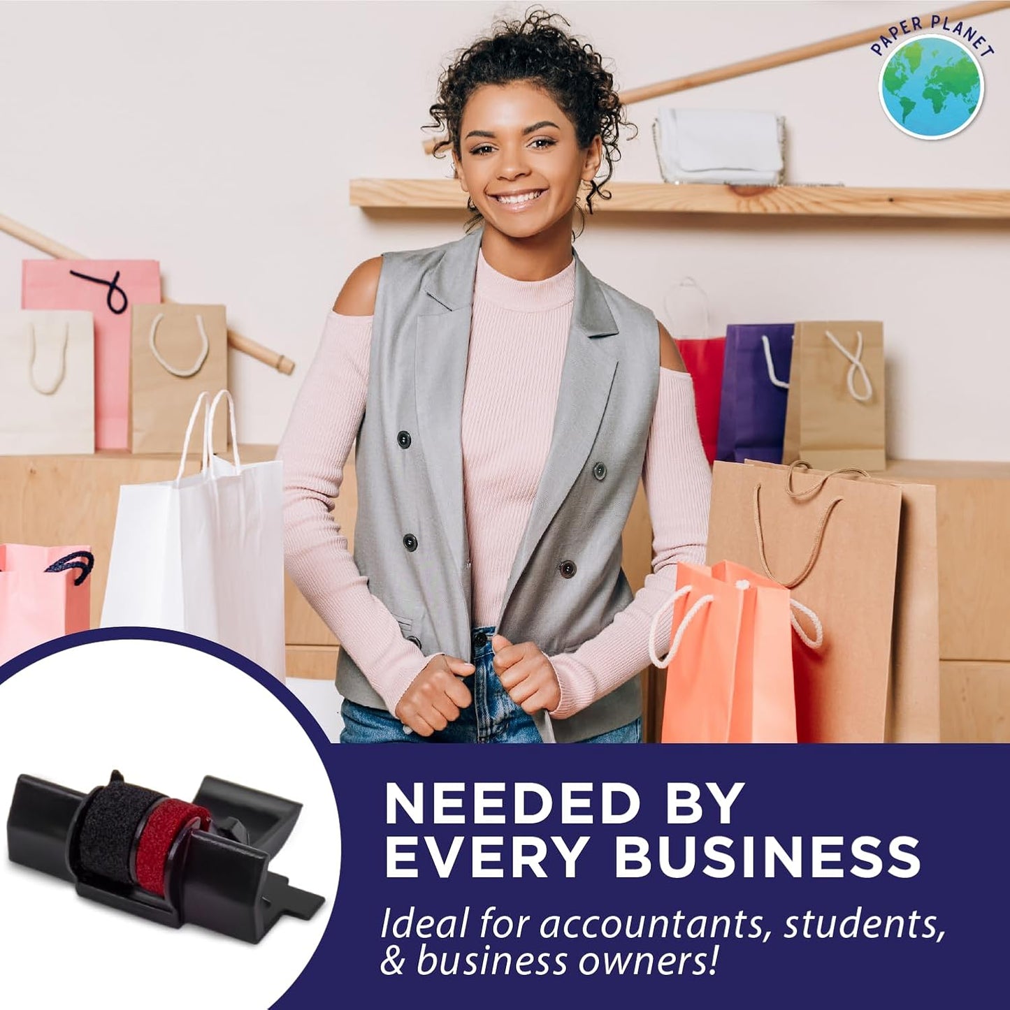 Red and Black Printing Calculator Ribbons Compatible with IR40T by Paper Planet | Replacement Adding Machine Ink Ribbon Compatible with Select Canon, Casio, Sharp, and Victor IR40T | 5 Pack