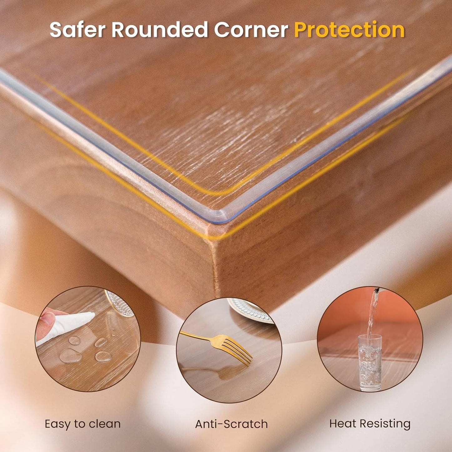 Clear Table Cover Protector 40 x 112 Inch, 2mm Thick Table Protector for Dining Room Table, Clear Plastic Table Cover, Pad Mat for Kitchen, Writing Desk Pad for Desktop