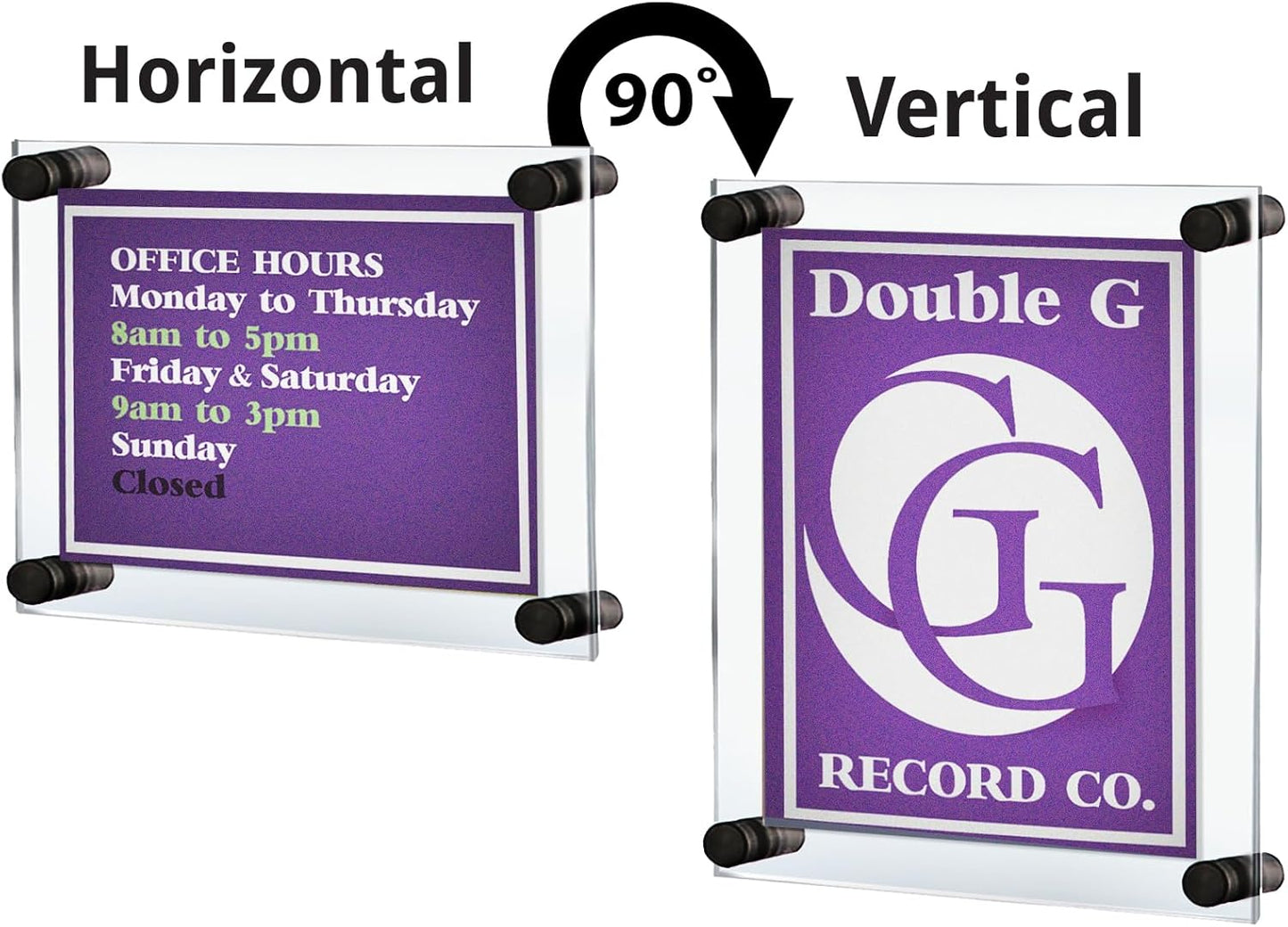 Azar Displays 105540-BLK Acrylic Floating Double Panel Wall Frame,30" x 40" Graphic Size, Overall Frame Size: 34" x 44", Black