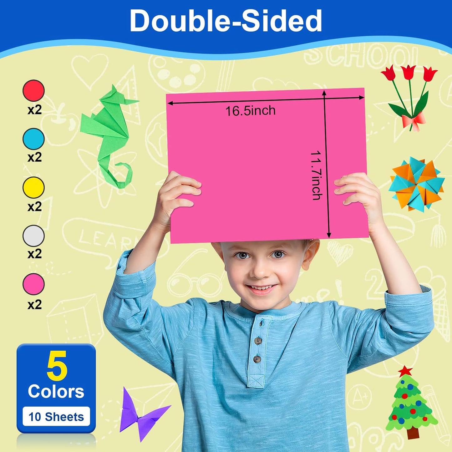 10 Pcs Poster Board Colorful Paper 11.7x16.5, ROOKEA Vision Boards Bulk Blank Graphic Display Posterboard Card Paper for Kids School Classroom Arts Craft Projects Drawing Scrapbooking