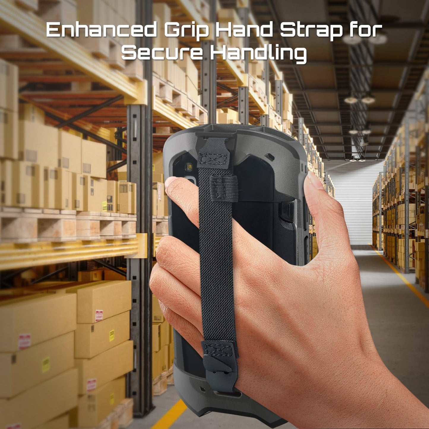 TC51 TC52 TC56 TC57 TC510K Case with Hand Strap - Protective & Ergonomic for Zebra Handheld Barcode Scanners SG-TC5X-EXO1-01 SG-TC5X-EXONHS-01 (Black)