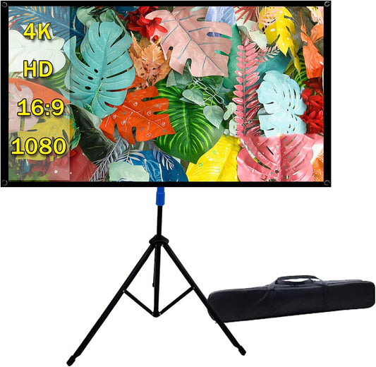 Projector Screen with Stand Outdoor 60 inch 4K HD 1.5-Gain Wrinkle-Resistant Movie Screen, 160° Viewing Angle, Projection Screen for Movie Night and Indoor 【60in】