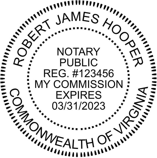 Virginia Round Notary Stamp | Official State Notary Stamp | Official Seals | Meets State Specifications (Virginia, Round Stamp)