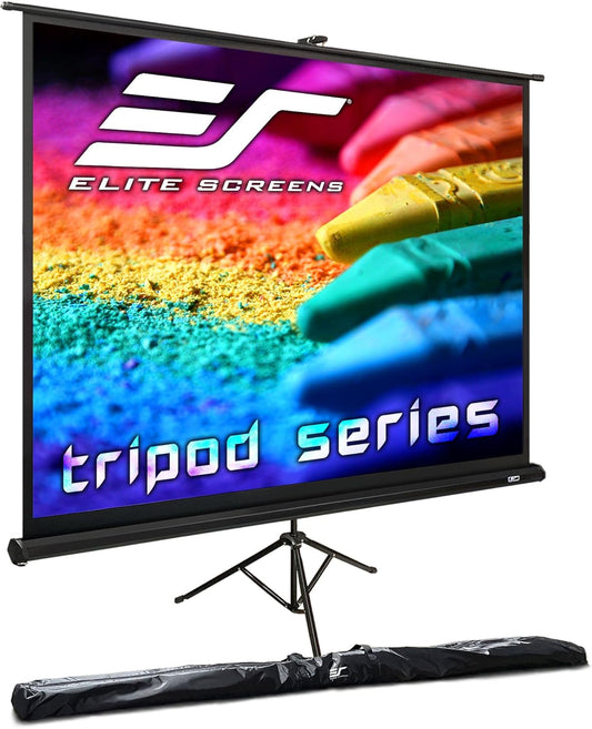 Elite Screens Tripod Series, 120-inch Adjustable Multi Aspect Ratio 16:9 Portable Indoor Outdoor Projector Screen, 8K / 4K Ultra HD 3D Ready, US Based Company 2-YEAR WARRANTY, T120UWV1 - Black
