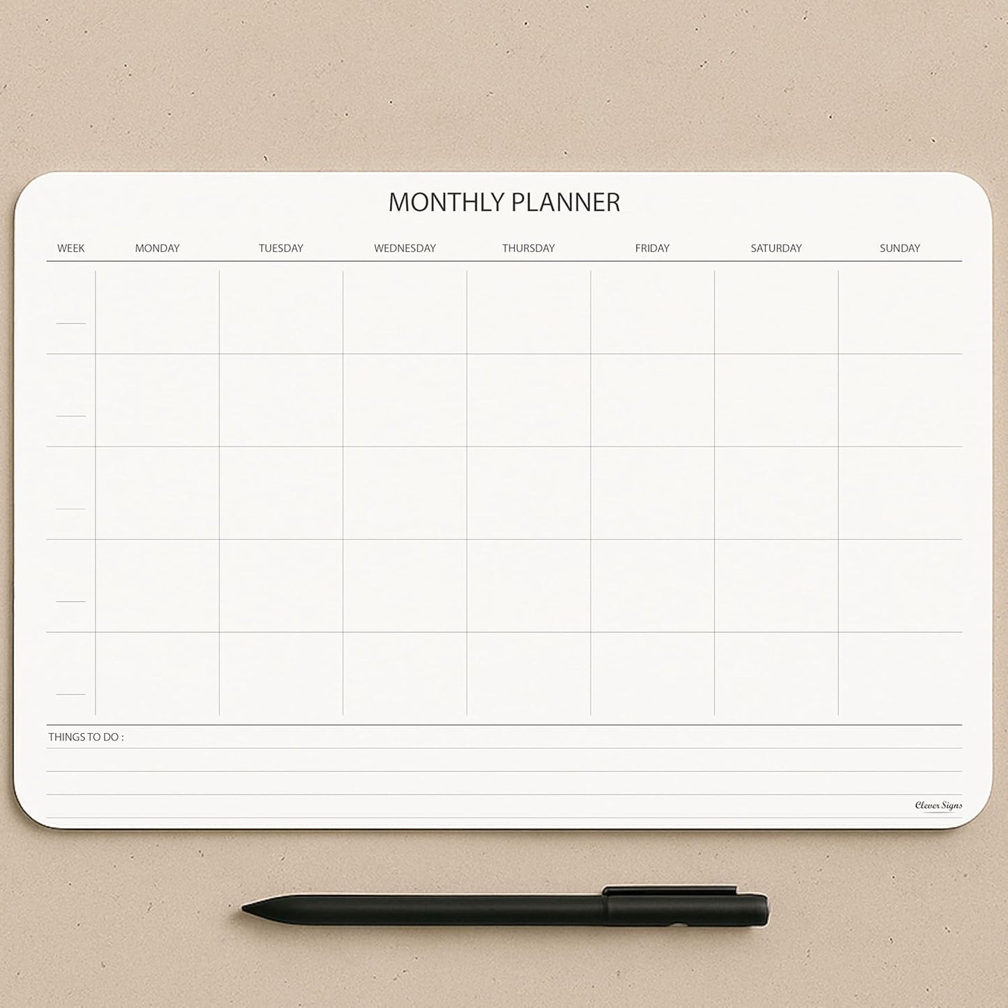 Undated Monthly Planner Notepad,Desk Calendar for Organizing&Scheduling Tasks-Productivity Tracker,Goals,Notes&To-Do Lists–A4 Size (8,3"X11,7")Premium Thick Paper with Cardboard Back Support 50 Sheets