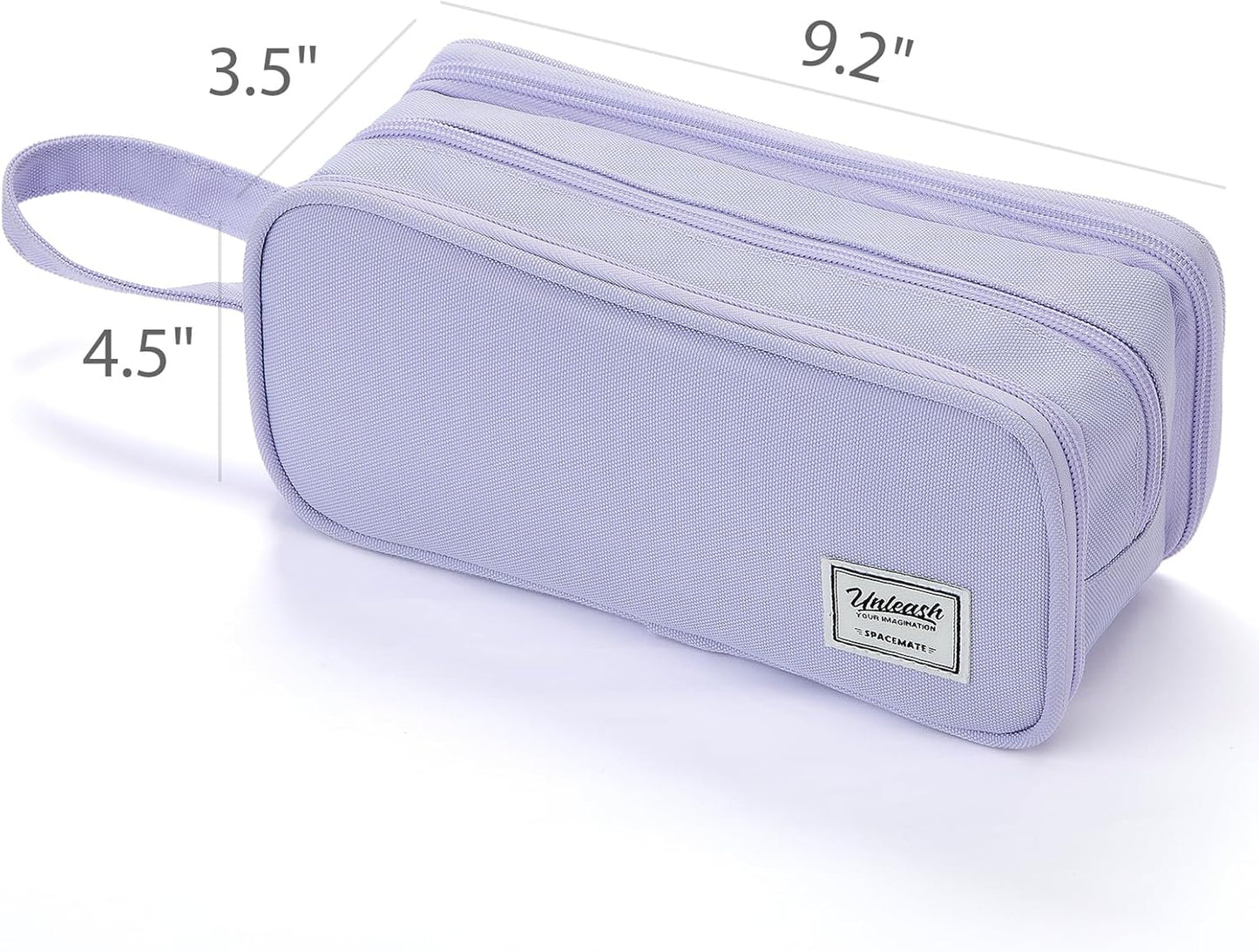 Pencil Case Pouch Box Bag School Supplies Girls Boys Kids, Cute Preppy Stuff Big Capacity Aesthetic Pen Organizer, Back to College Stationary, Purple, Extra Large Style, 2300ml