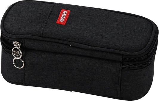 Big Pencil Case Large Capacity Pencil Bag with Zipper Pencil Pouch for Boys Girls Kids Adults Stationery Pencil Pen Case Organizer for School Office Black