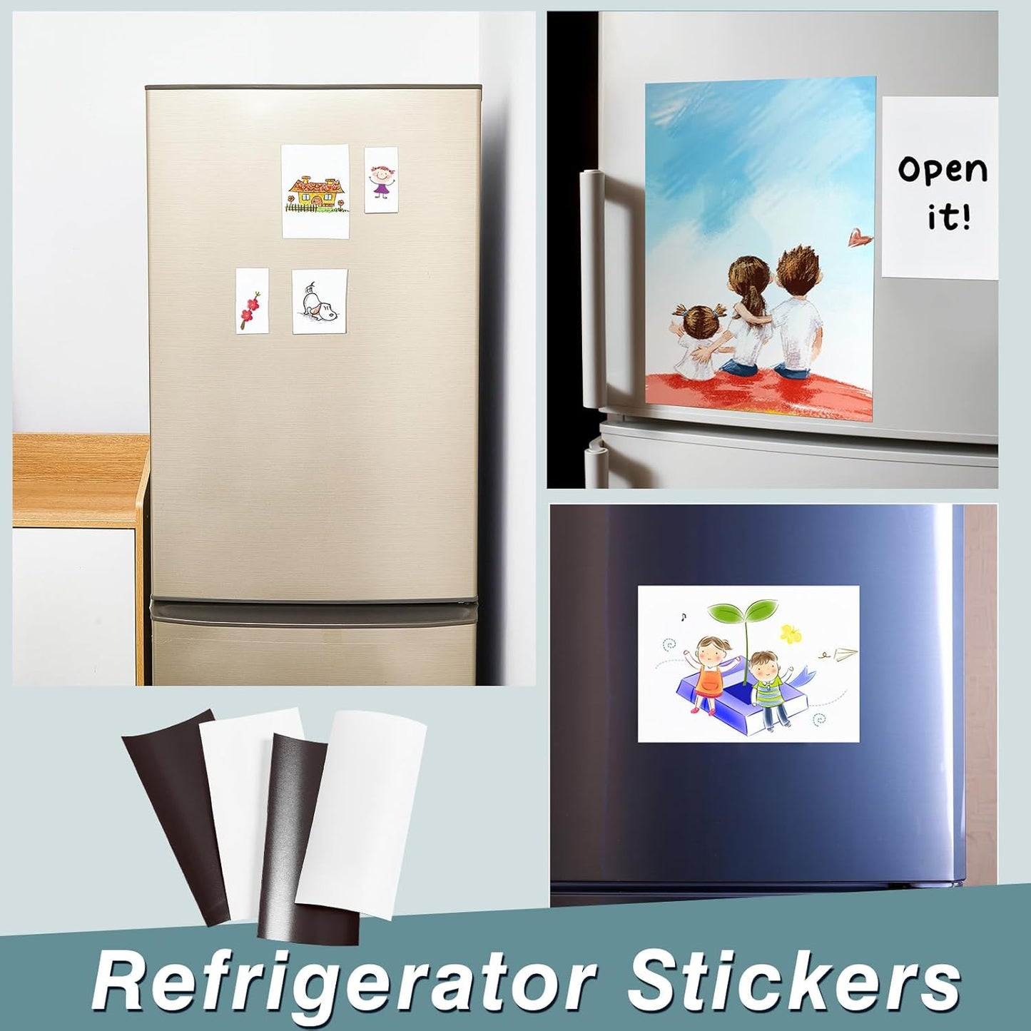 Amylove Blank White Surface Magnet Sheets 16 Inch x 5 Feet, 30 Mil Magnetic Roll Printable Flexible Vinyl Blank Magnetic Sign Sheet Safe for Vehicles DIY Craft Project