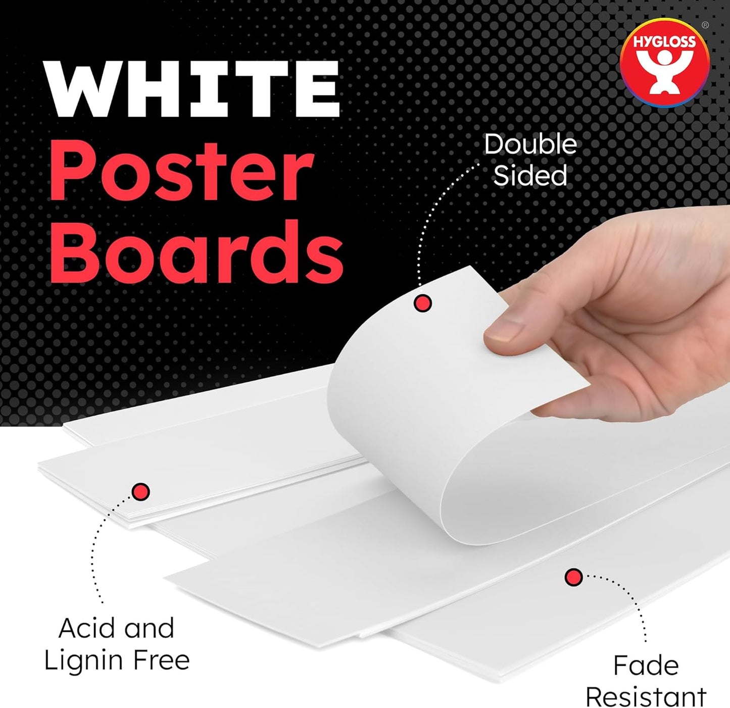 Hygloss Small Poster Board 4x11 - 100 Poster Boards Bulk Pack - 10 Pt. Thickness White Poster Board Paper for Projects, Presentations, Displays, Signs, Crafts - Blank Posterboard Multipack 4" x 11"