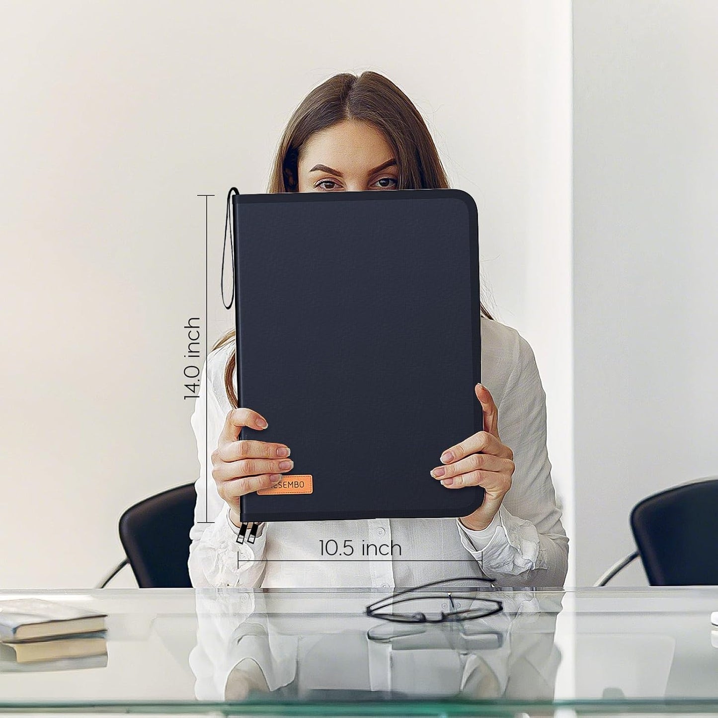 Important Document Organizer Zipper Binder,Fireproof Document Bag for Birth Certificate Protector, Waterproof Bill Organizer in Case I Go Missing Binder for Home Safe, 4 Ring Receipt Holder(Blue)