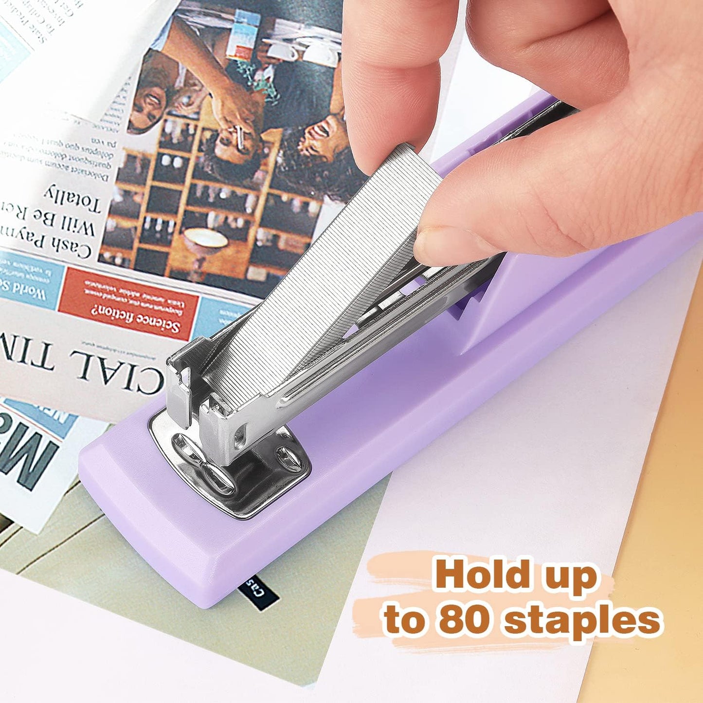 Tamaki Stapler, Office Stapler, Small Staplers for Desk, Purple