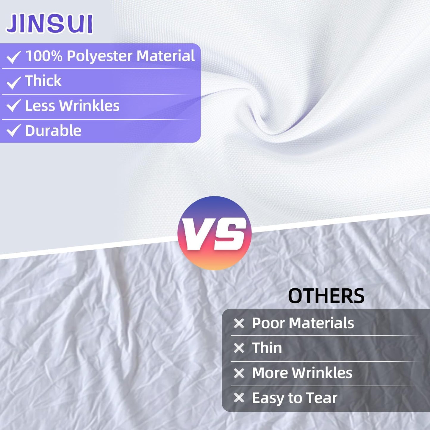 White Backdrop for Photoshoot, 10x10 ft Photo Backdrop Curtain Double-Side for Photography, Polyester Fabric White Background Screen for Photographic Studio Baby Picture Party Prop (Backdrop Only)