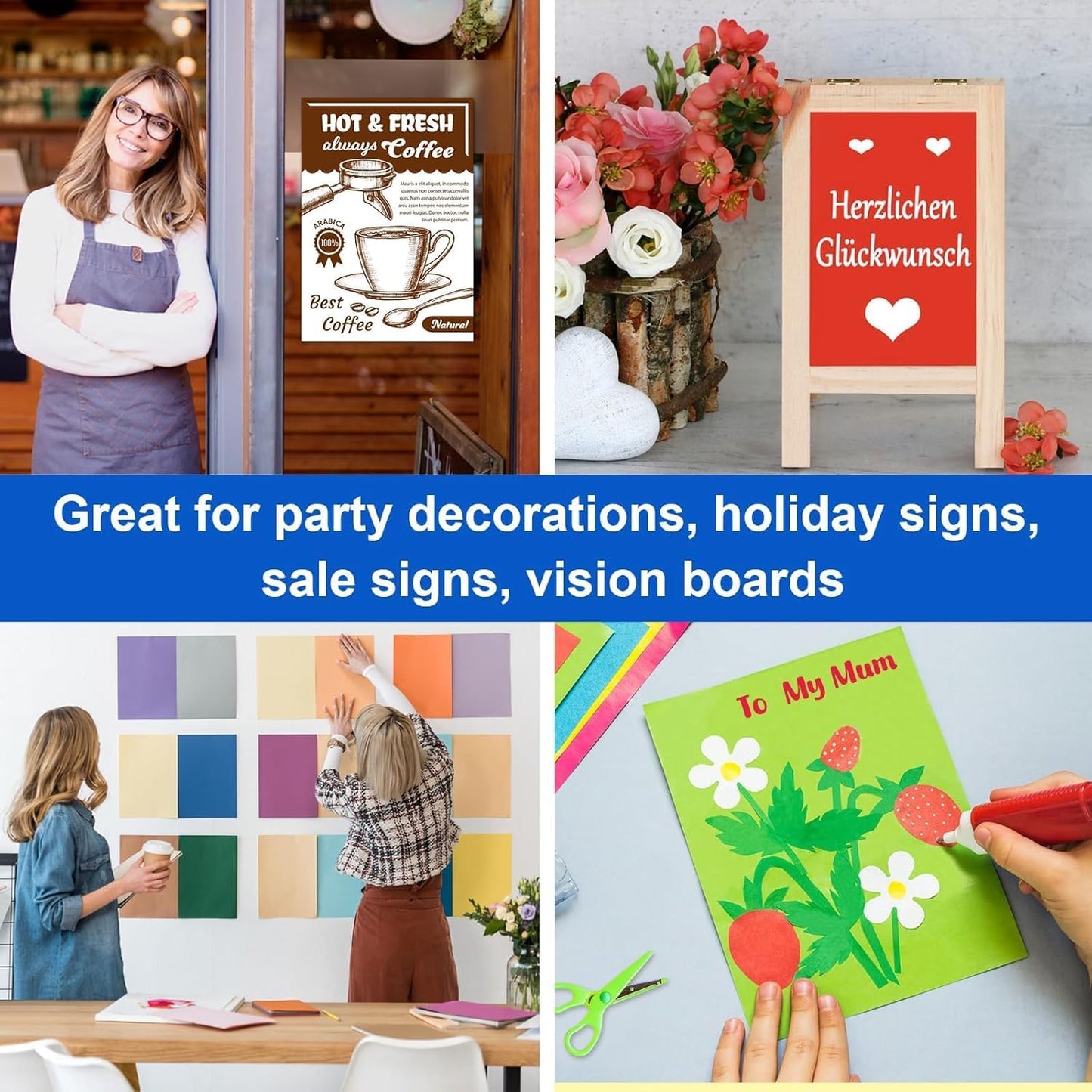 18 Pcs 11" x 14" Colored Poster Board Paper ROOKEA Colorful Poster Board Bulk 230 Gsm Thick Vision Boards Blank Smart PosterBoard for School Arts Craft Projects Drawing Scrapbooking Graphic