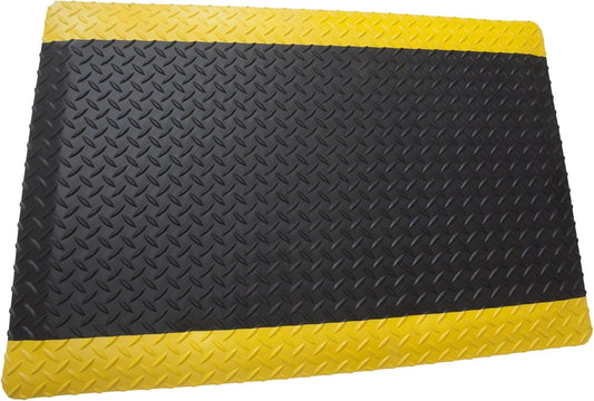 Rhino Mats, American Classic Diamond Anti-Fatigue Mats, Industrial Ergonomic Comfort Standing Mat for Work, Home, Garage, Office, Kitchen or Anywhere (Black/Yellow 9/16" Thick, 4 FT. x 23 FT.)