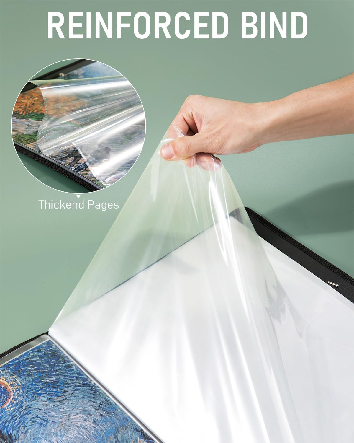 Nicpro 11x14 Art Portfolio Folder, 30 Pockets Display 60 Pages Art Painting Portfolio Binder with Clear Plastic Sleeves, Presentation Storage Book for Artists Artwork Drawing - (Black)