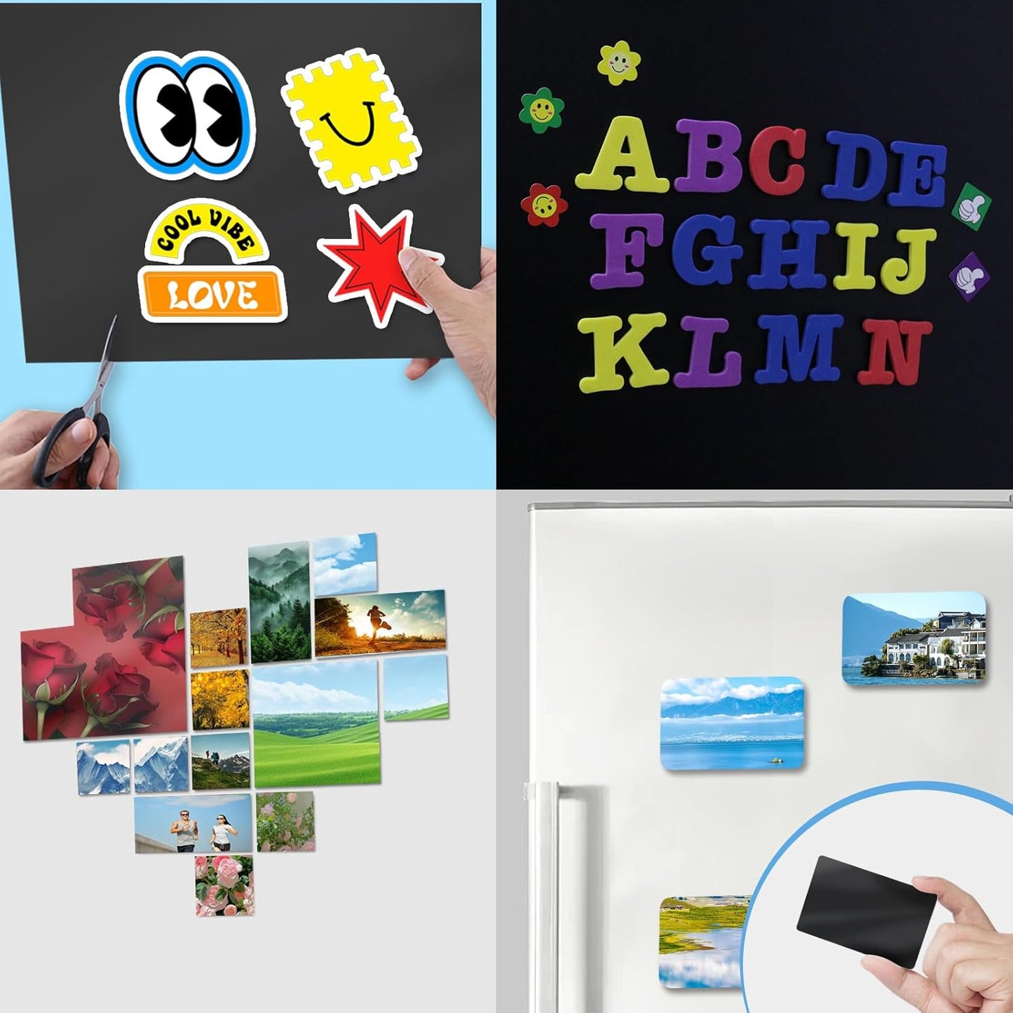 Magnetic Sheets with Adhesive Backing,8.5" x 11"(Pack of 16),30 mil Thick Cuttable Flexible Magnet Sheets for DIY Crafts,Photos and Stickers,Magnetic Paper with Strong Self Adhesive