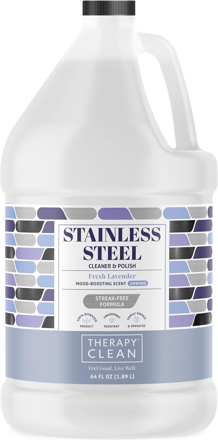 Therapy Stainless Steel Cleaner Bulk Refill - 64 oz. - Streak-Free, Removes Fingerprints and Water Marks from Appliances and Grills