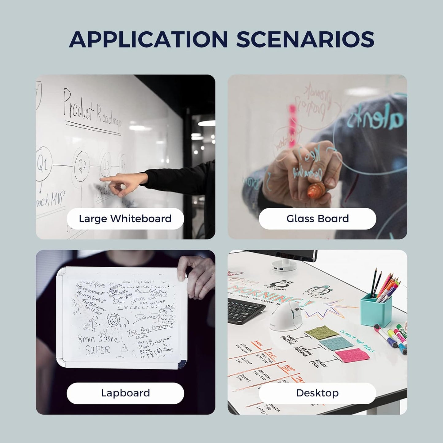 LOUKIN Dry Erase Wipes, Whiteboard Cleaning Wipes, Non-Toxic Cleaning Wipes for Whiteboard, 50 Wipes Per Pack