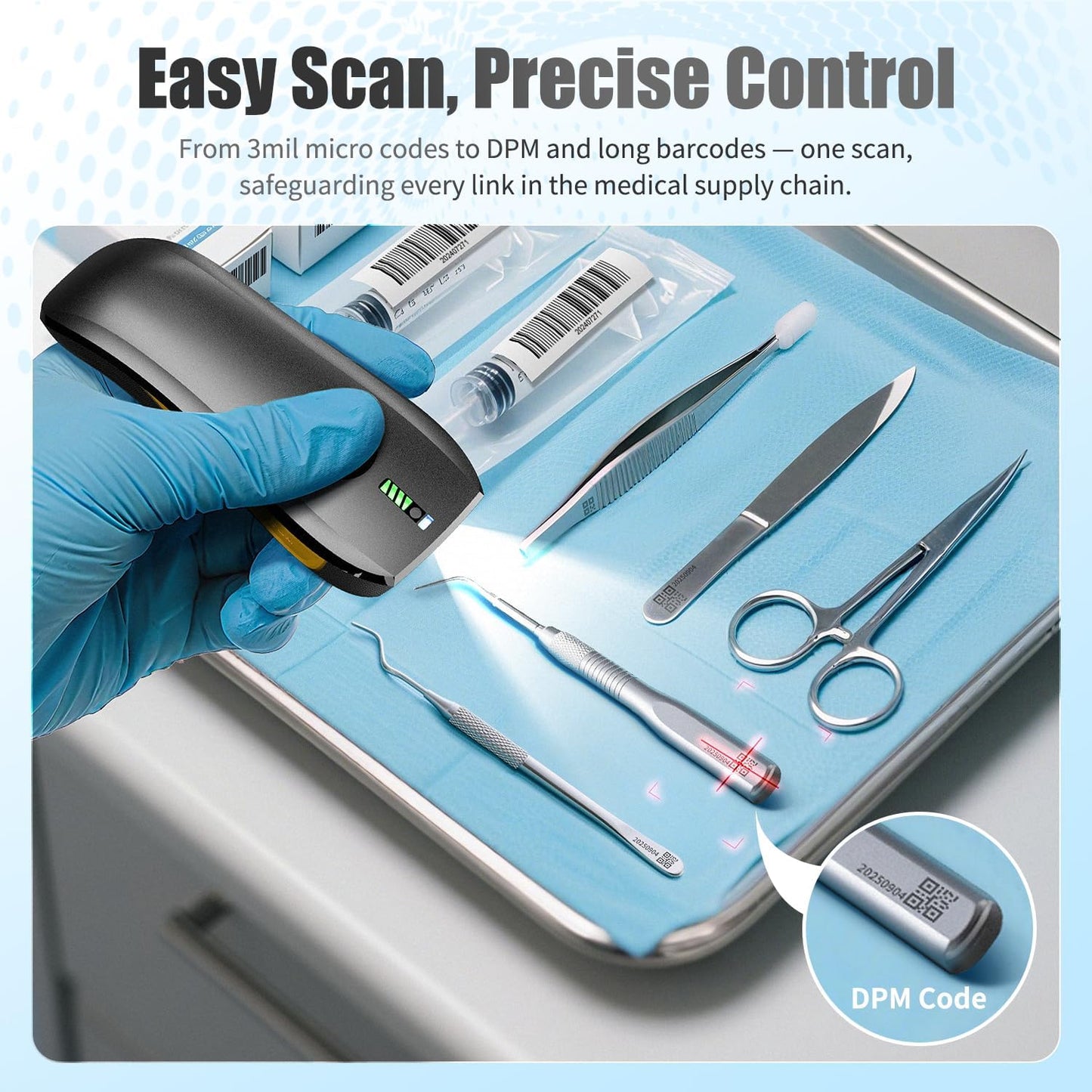 NETUM CS8501 Wireless QR Code Scanner – Upgraded Bluetooth Barcode Scanner, Mini Portable 1D & 2D Barcode Reader for Inventory Management, Image Scanner for Tablets, Android, iOS, PC, and POS Systems