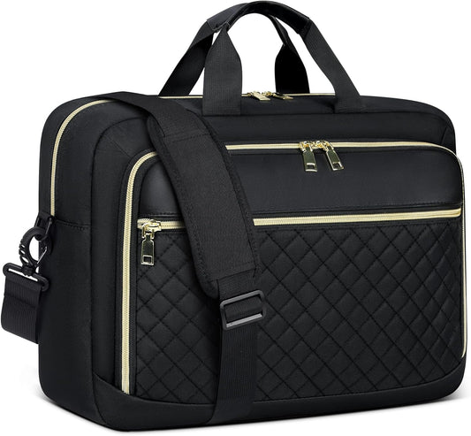 NEWHEY Laptop Bag 15.6 Inch Briefcase for Women Men Waterproof Laptop Messenger Bag Large Shoulder Computer Bag for Business Office Work College, Black