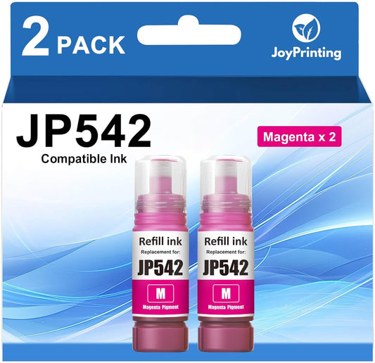 542 Ink Refill Bottles Magenta Compatible 542 Ink Bottles Work for ET-5800 ET-5850 ET-5880 ET-5150 ET-5170 ET-16600 ET-16650 ST-C8000 ST-C8090 Printers (2 Pack, 70 ml)