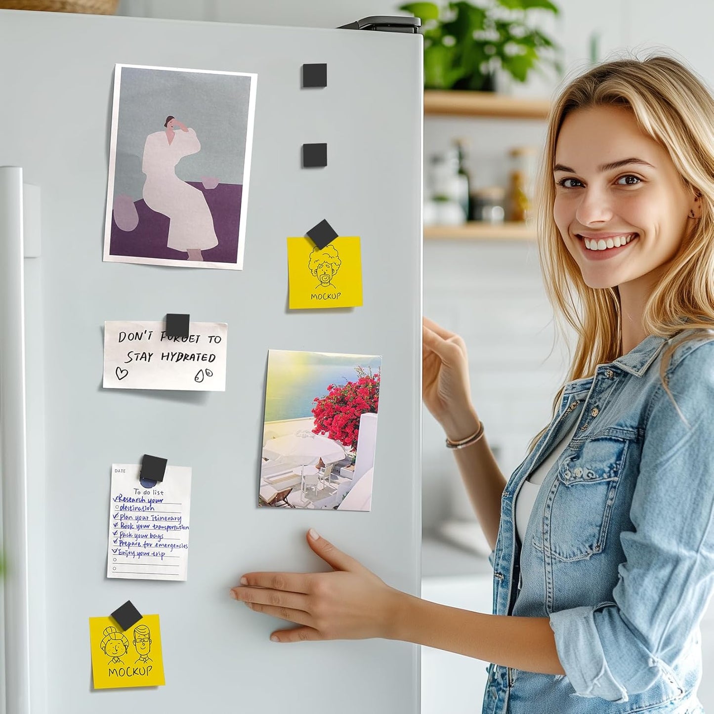 FINDMAG 240pcs Square Magnet Stickers with Adhesive Back, Flexible Self Adhesive Magnets for Crafts, Ideal for Arts, DIY, Office, School, Home, and Wall Hanging