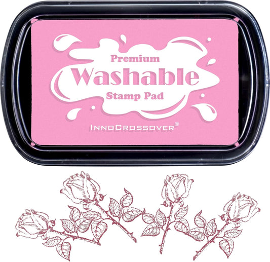 Washable Ink Pad, Best Stamps for Kids, Kids Crafts, Paw Print Kit, Baby Footprint Kit, Stamp Pads on Scrapbooking, Fingerprint Ink Pad, Easy to Wash Off Skin| Large | Safe Non-Toxic (Plum Bossom)