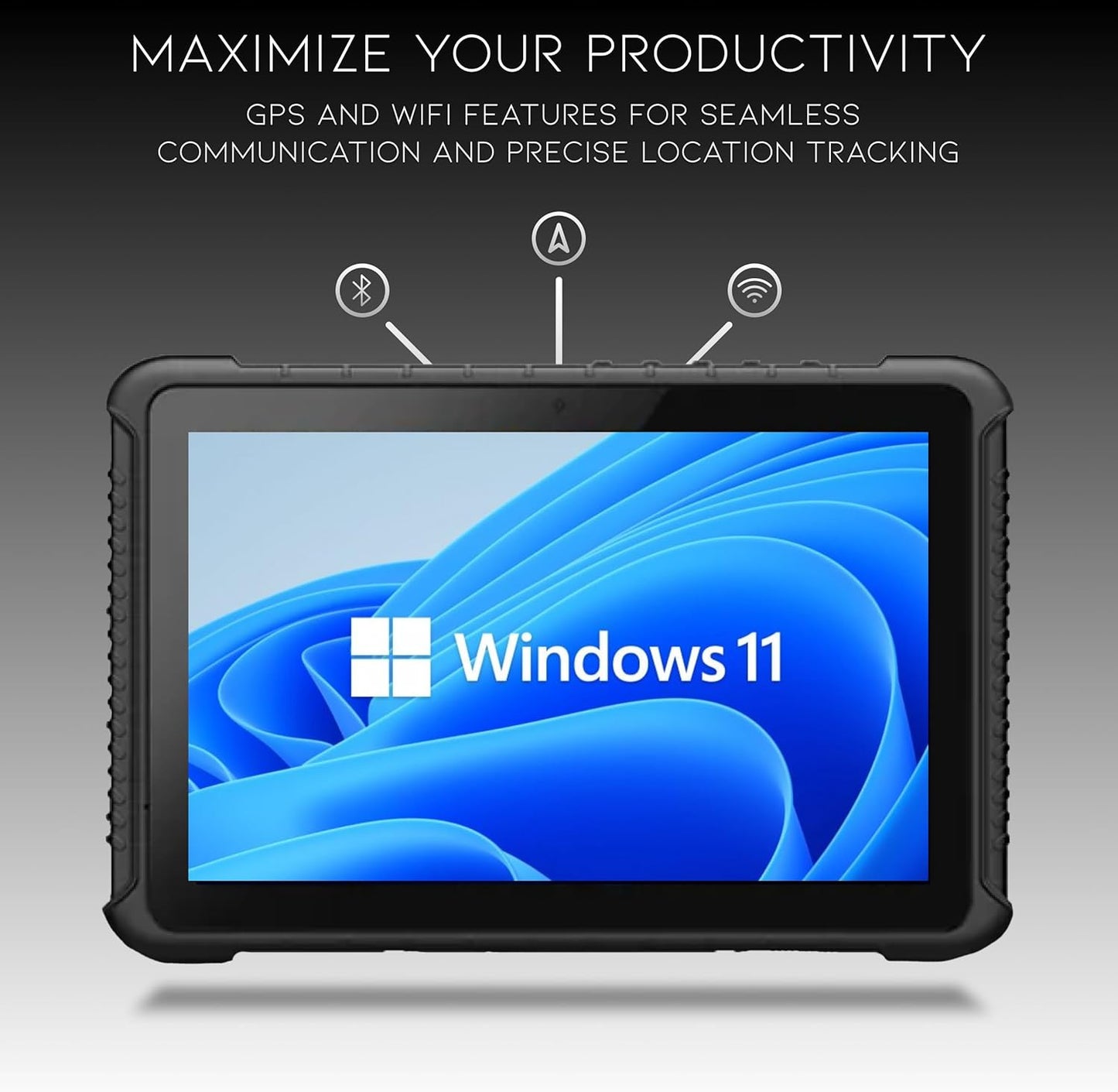 VRT11 Heavy Duty Windows 11 Pro Tablet, Built-in 2D/1D/QR Barcode Scanner, WiFi, Bluetooth, Camera, Serial/USB Ports, Fingerprint Reader, Indoor/Outdoor Industrial Design, All-Day Battery